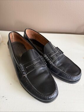 FLORSHEIM Classic Black Leather Penny Loafers 11.5